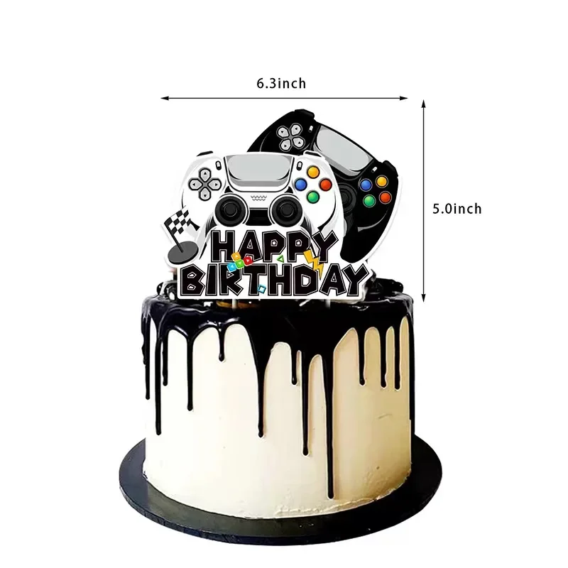 Black White Game On Theme Decoration Kid Birthday Disposable Tableware Cup Plate Tablecloth Banner Balloon Cake Topper Supplies