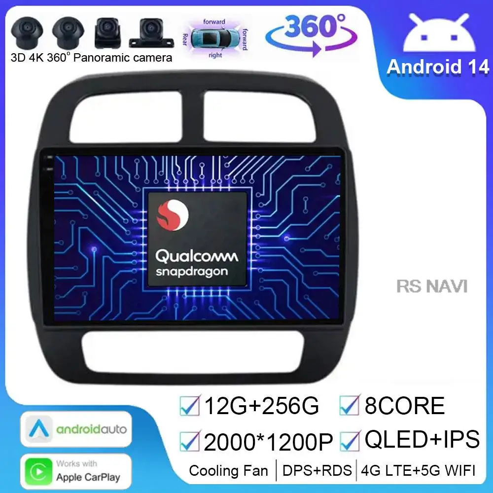 Android 14 For Renault KWID K-ZE Dacia spring 2015-2019 Car Radio Multimedia Navigation Video Player GPS DSP Head Unit Stereo BT