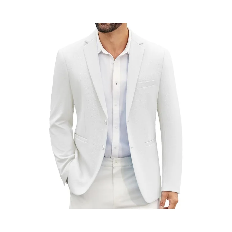 Blazer masculino Freizet jaqueta esportiva leve com 2 botões jaqueta de casamento de ajuste regular