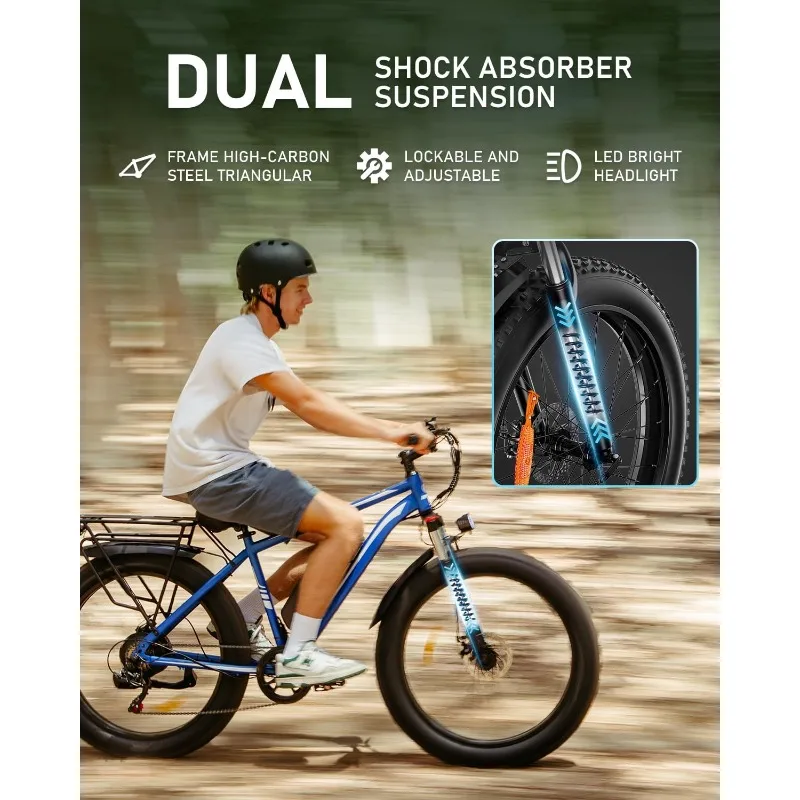 دراجة للبالغين الذروة 1500 واط دراجة كهربائية 48 فولت 15AH (720WH) بطارية دراجة كهربائية 26 "الدهون الإطارات الجبلية 28mph 7 S