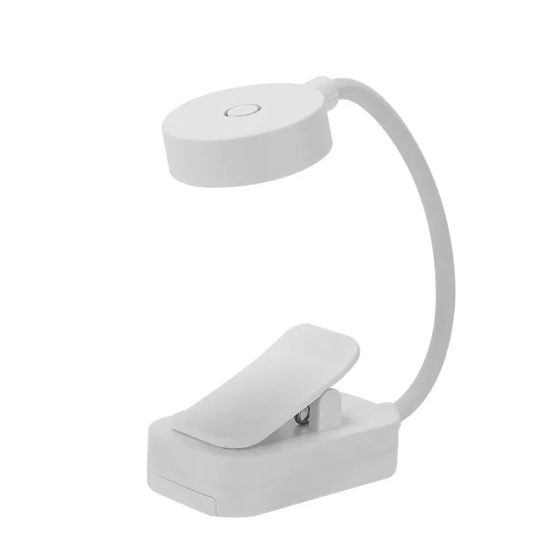 1-delige draagbare LED-leeslamp met clip, drie kleurtemperaturen, lange druk om de helderheid aan te passen, witte schaal - afbeelding 1