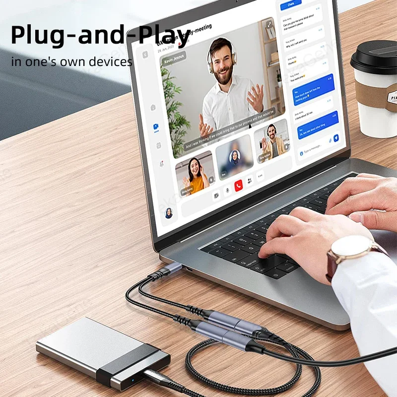 30W USB C Fast Charging Adater For iPhone 15 Samsung Huawei 2 In 1 USB TYPE C to Dual USB C Headphone Jack  Audio Aux Adaptor