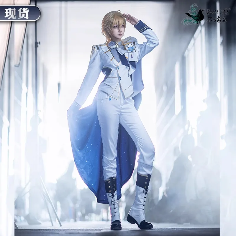 Anime Game RankA Cosplay Costume Idol Uniform Top Pants One-shoulder Cape Backswing Cape for Men Roleplay Halloween Party Outfit