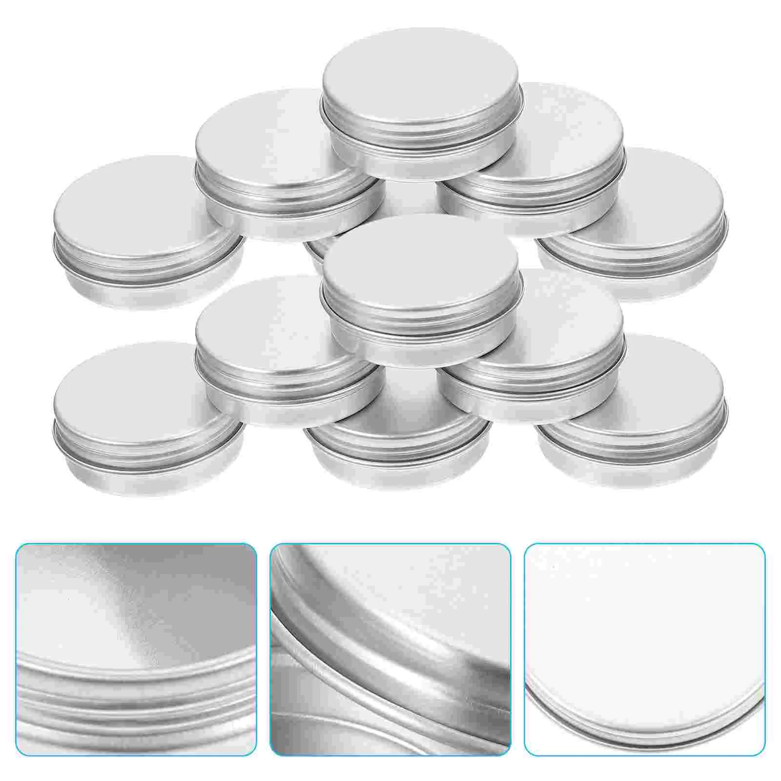 

50 Pcs Round Aluminum Box Cans for Candles Containers Jar Jars Empty Pot Palette Mini Hand with Lids Man