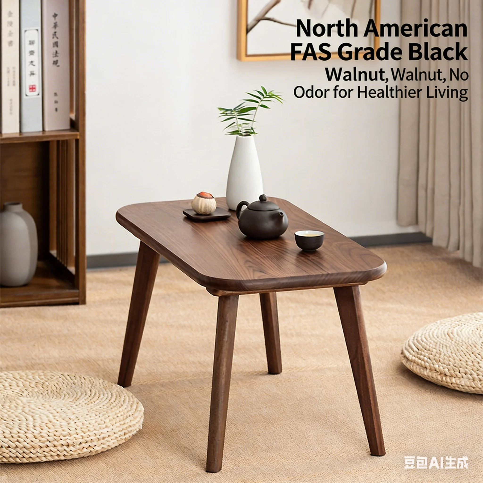 Walnut Color Black Walnut Laptop Desk, Portable Bed Tray & Multi-Use Sofa Side Table