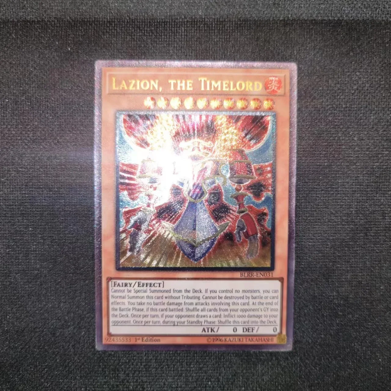 

Yu-Gi-Oh UR BLRR-EN031 / Lazion, the Timelord Children's Gift Collectible Card Toys (Not Original)