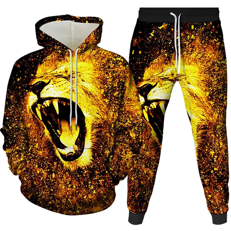 New Style Lion\'s Head 3D Printing Men\'s Fashion Hoodie Spring And Autumn Men\'s Hooded Hoodie Casual Comfortable Loose Suits