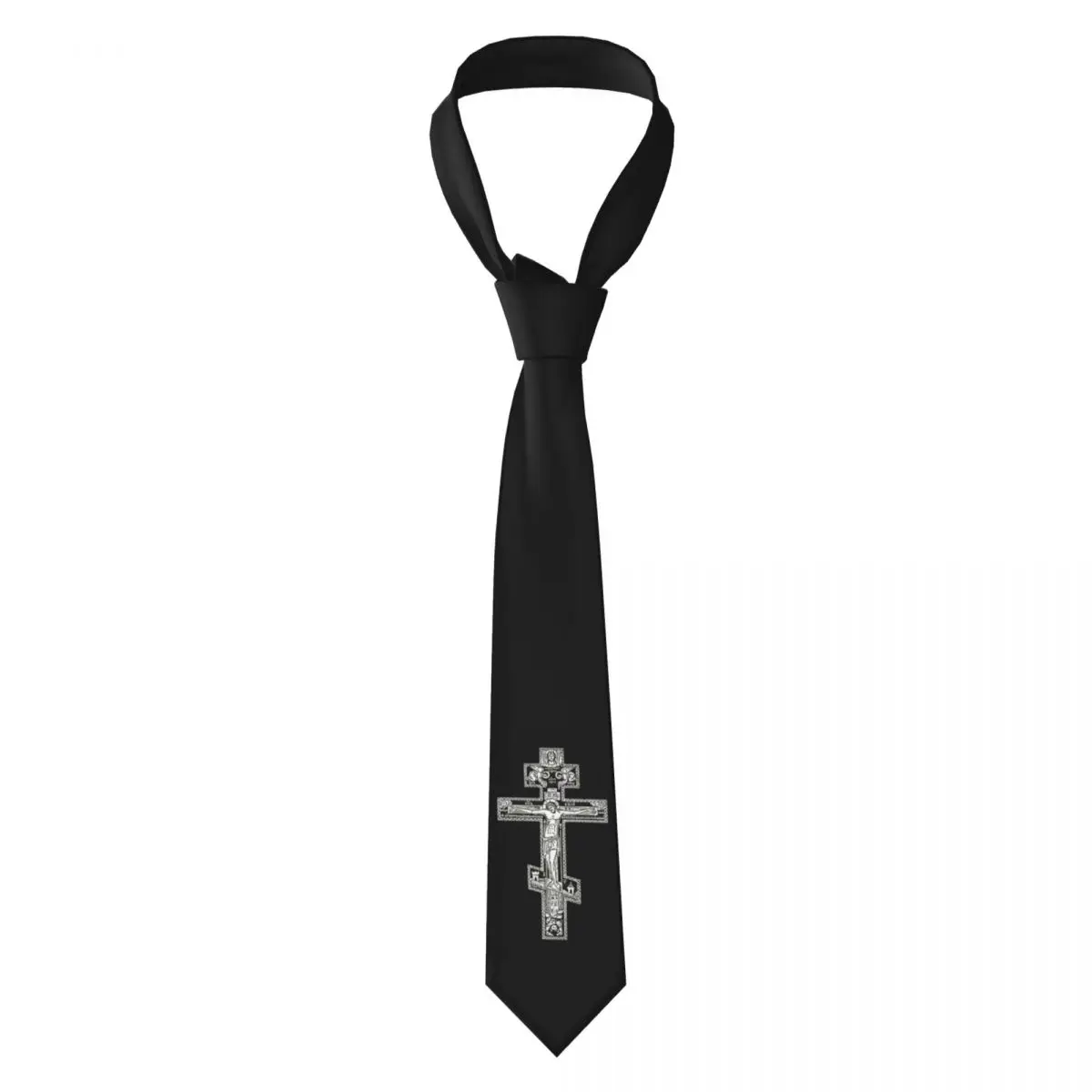 

Custom Orthodox Cross Tie Men Christian Jesus Religion Religious Cravat For Father's Day