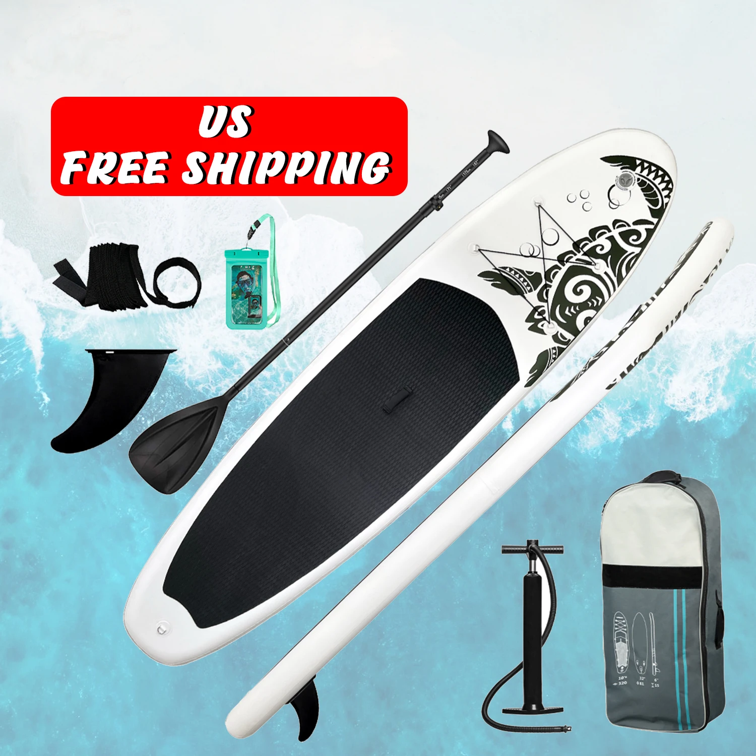 

US Free Shipping CE 10'6" paddle board sup board surfing standup paddleboard water sports soft surfboard