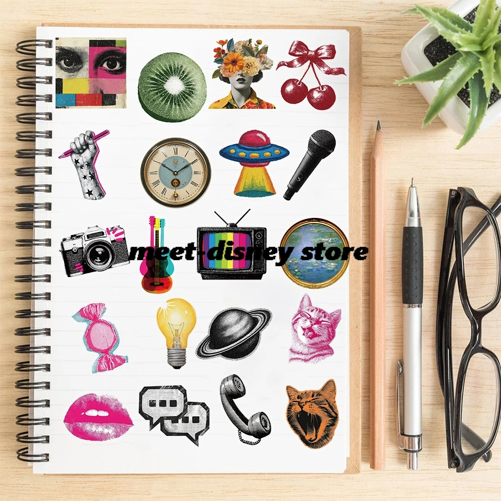 50PCS Millennium Pop Style Sticker Laptop Motorcycle Skateboard Aesthetic Skateboard Home Decoration Community Sticker