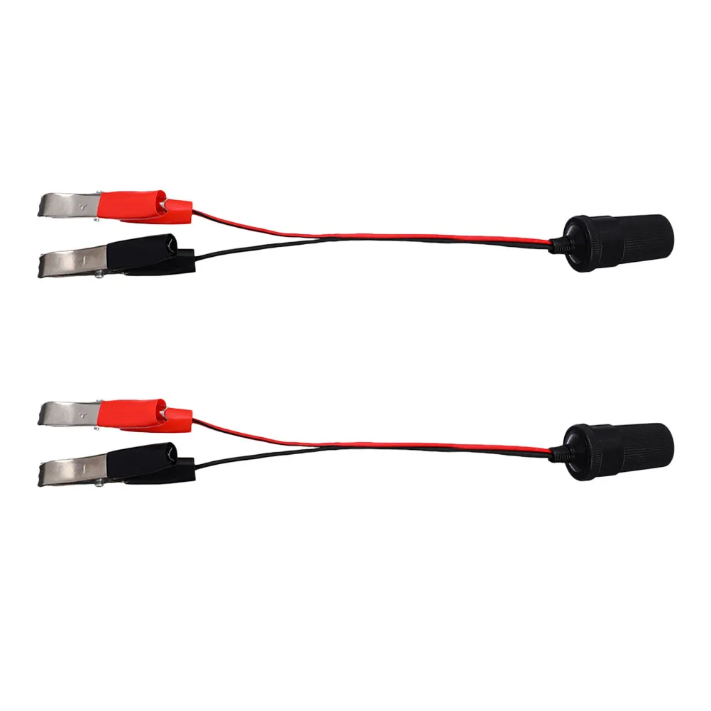 

2Pcs Car Battery Clip Extension Cable Large Alligator Clips Car Cigarette Lighter Socket Adapter Power Converter Jumper Cable