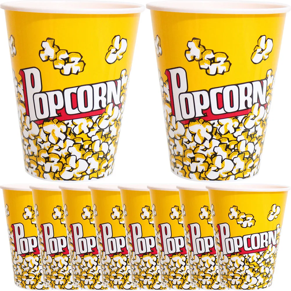 

10 Pcs Kids Decor Party Snack Serving Theater Container Cup Popcorn Holders Lightweight PP Material Candy Box