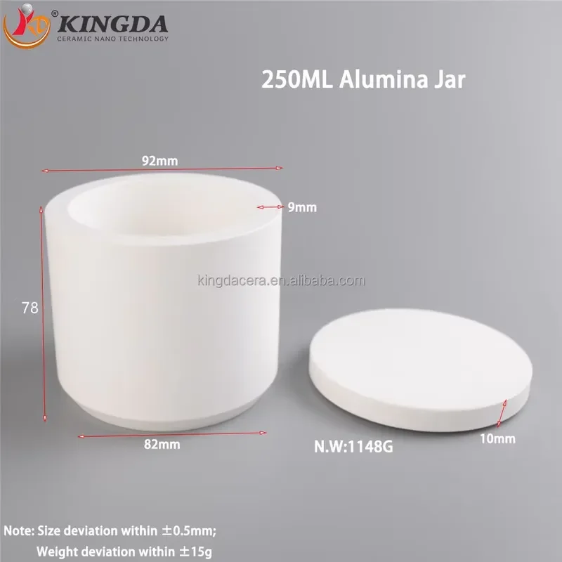 i Laboratory 250ml Planetary Alumina Ball Mill Jar Nano & Fine Powder Grinding Jar
