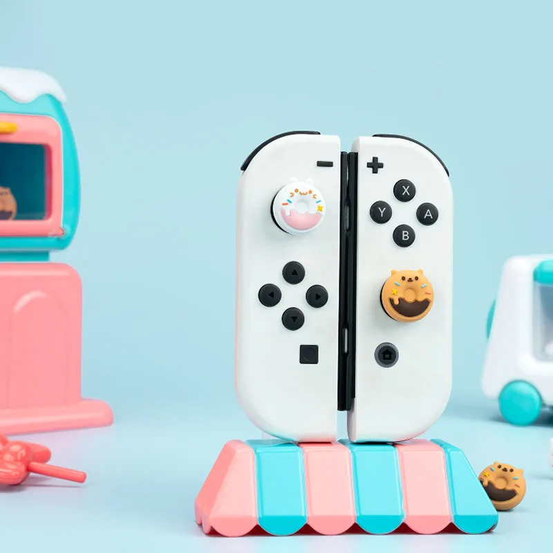 New Donut Robot Shark Duck Soft Thumb Stick Grip Cap Protective Cover For Switch Oled NS Lite Joy-con Controller Thumbstick Case