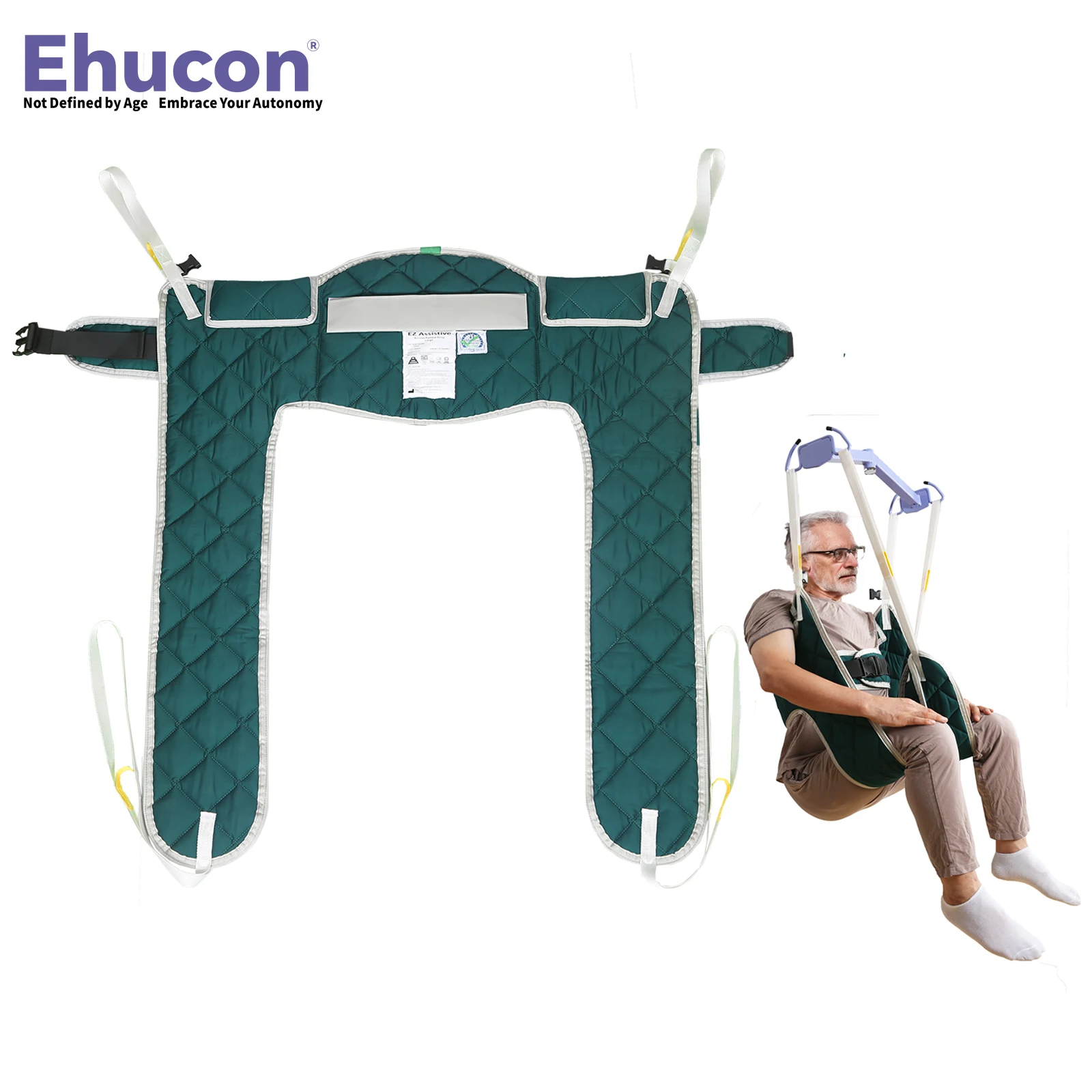 Ehucon Patient Lift Aid Transfer Sling Divided Leg Toileting Harness Comfort Professional Hygiene Sling Help the Elderly