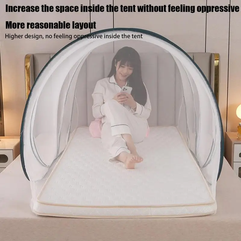 Portable Folding Mosquito Net with encrypted mesh Single Dormitory Camping Mosquito Net Home Travel Netting installation free