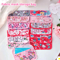 Cute Sanrio Japanese Style Waterproof Mask Storage Bag Portable Small Item Storage Bag Cosmetic Bag Oxford Cloth Home Goods