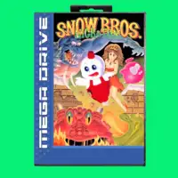 Tarjeta de juego Snow Bros MD de 16 bits con caja para cartucho de consola de videojuegos Sega Megadrive Genesis