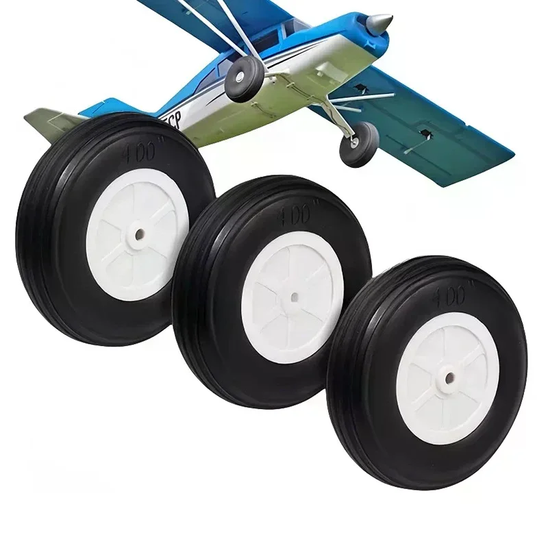 Roda de borracha pu de alta elasticidade, 2 peças, diâmetro 1/1.25/1.5/1.75/2/2.25/2.5/2.75 tamanhos para modelo de avião de asa fixa rc, pneus diy