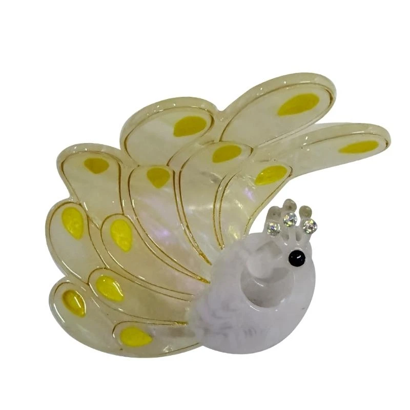 

Creative Peacocks Shaped Hair Claw Acetate Clip for Girls Women Strong Hold