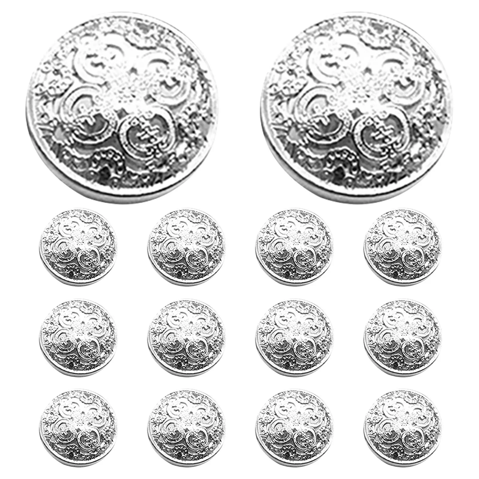 

30Pcs 20Mm Silver Metal Buttons Hollow Style Sewing Fasteners for Jacket Coat Tshirt Windbreaker DIY Craft Decoration Use