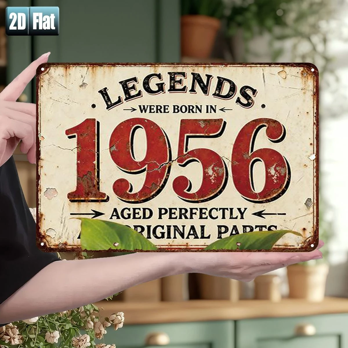 2D Flat, 1pc Legends Were Born in 1956 Vintage Metal  Sign - Retro Wall Decor Suitable for Room, Bar, Garage, Restaurant