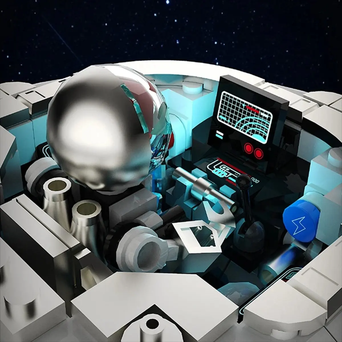 UFO Building Block Ship Spacecraft Assembly Ornament Puzzle Building Block Model Aerospace Science Puzzle Assembly Toys