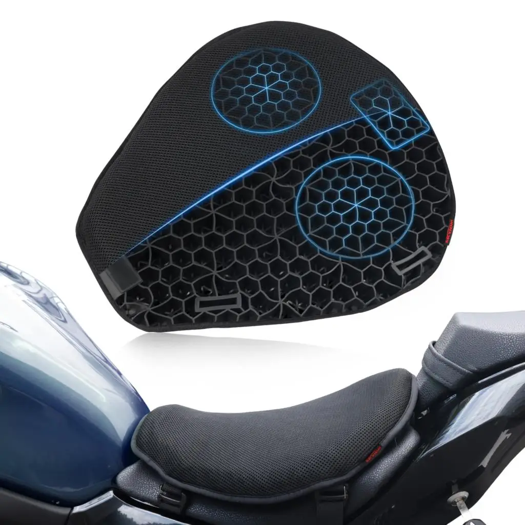 

Motorcycle Seat Cushion With Cover Comfortable Motorcycle Saddle Cushion Breathable Honeyomb Structure Motorcycle Seat Cushion