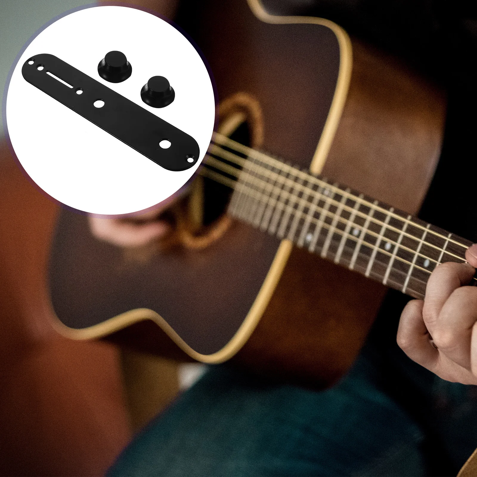 

1Set Guitar Volume Knobs Control Plate Metal Plastic Replacement Parts for Electric Guitar Sound Adjustment Bass Volume Knobs