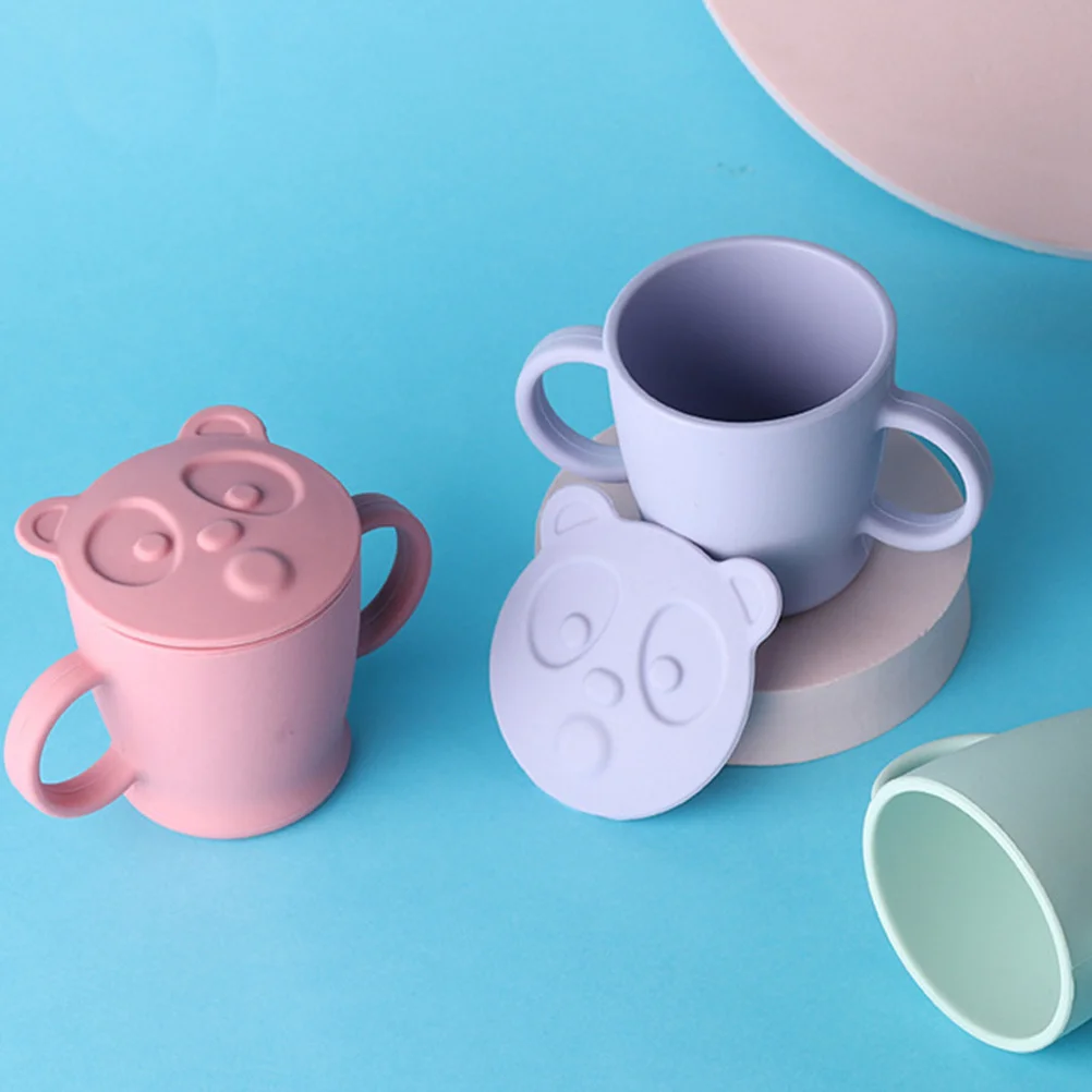 

1 шт., силиконовая чашка для обучения детей, пищевой безопасный материал, гладкие края, эргономичный дизайн, ручки, устойчивая к разливу крышка для малышей