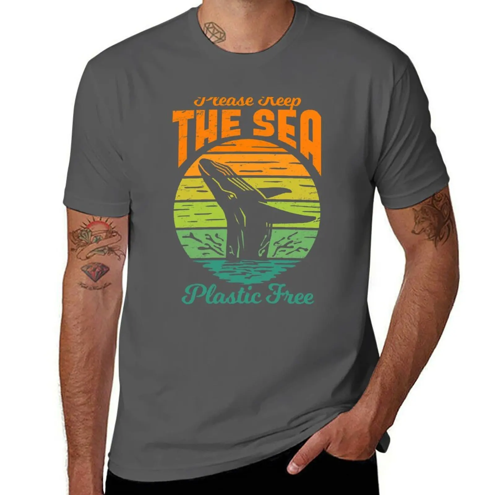 

Plastic Sea the Free - Save Please Whales Keep The T-Shirt Minimal Art Print T-Shirt
