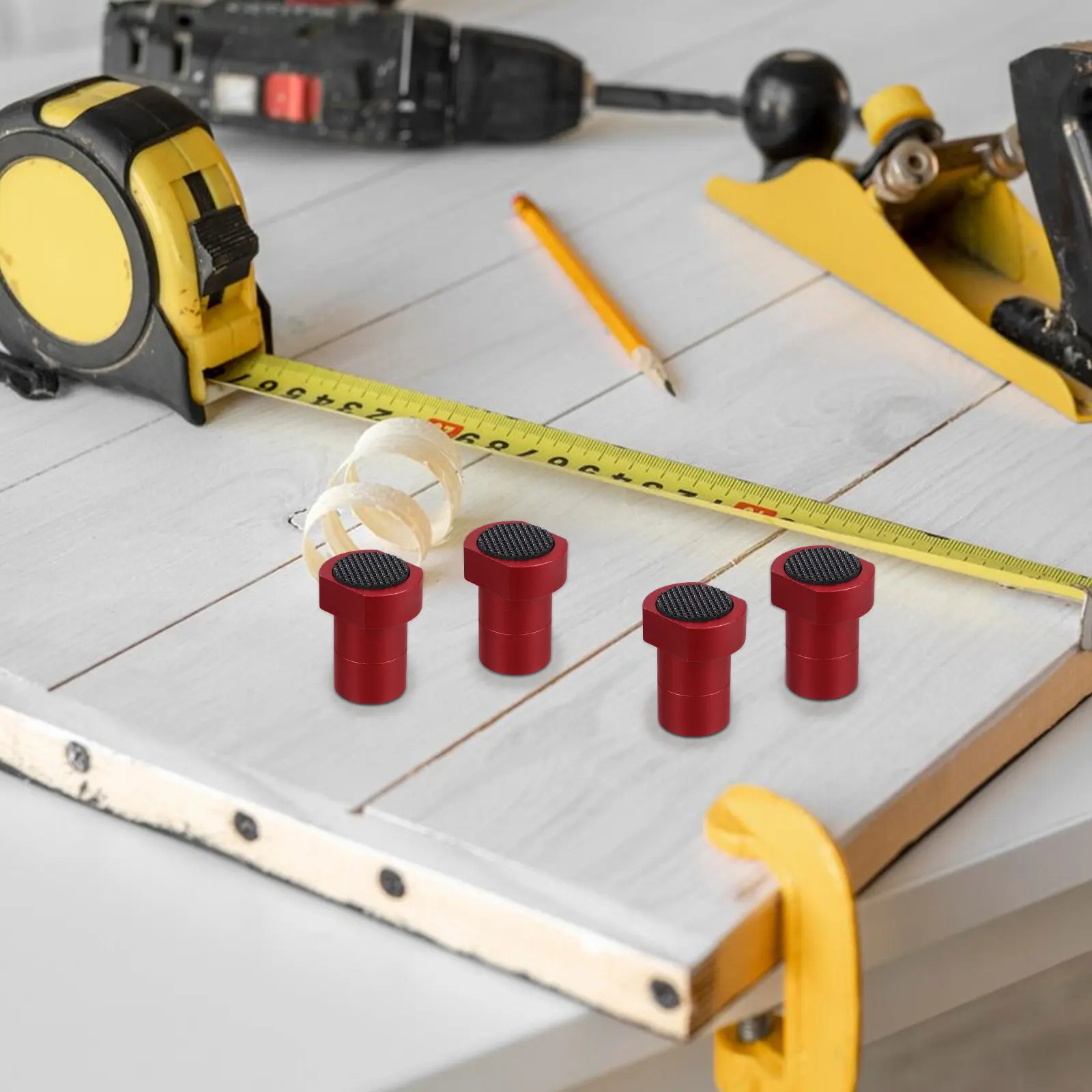 

8Pcs Workbench Dogs Reusable Nonslip Planing Stoppers Quick Release Aluminum Workbench Accessories for Woodworking Clamp Pegs