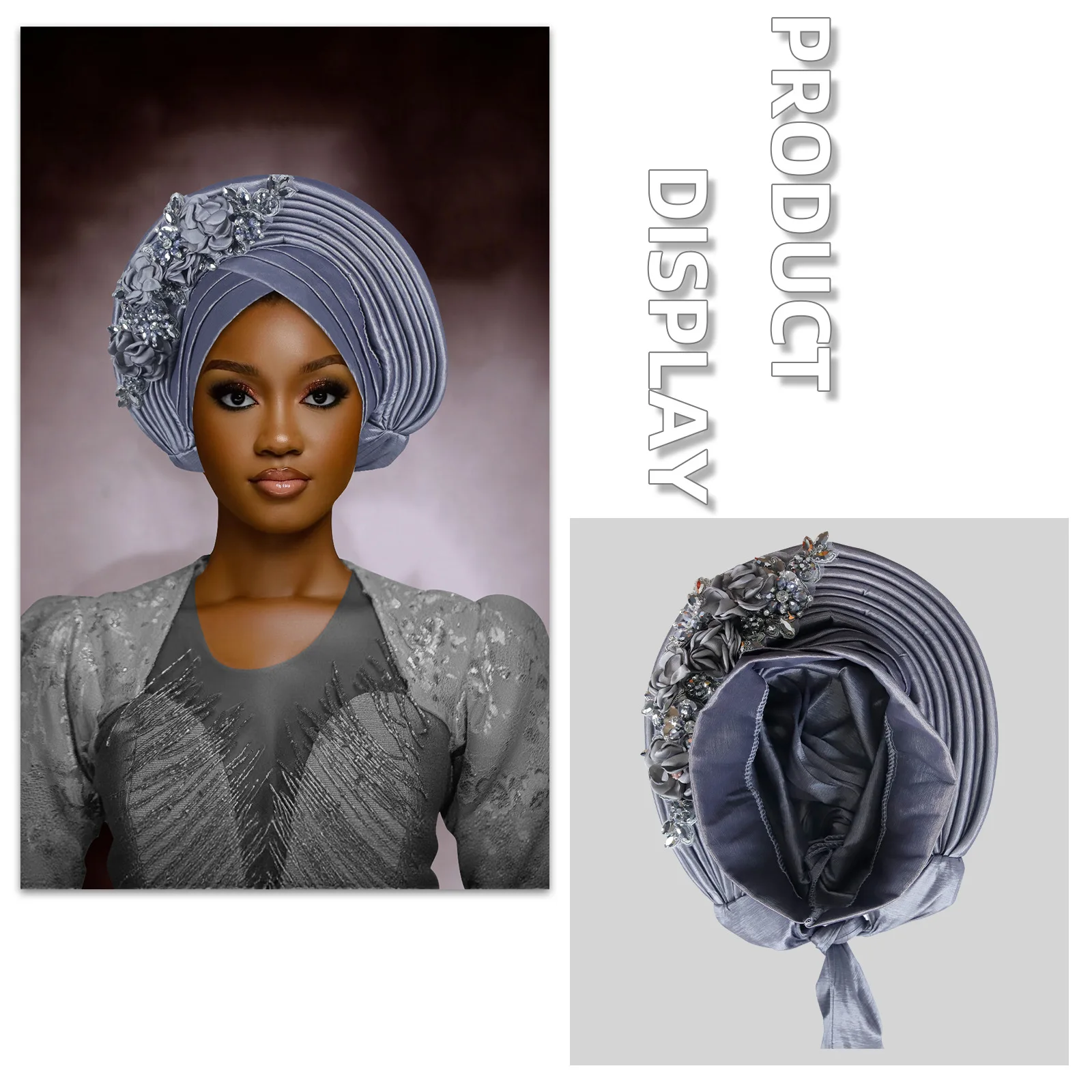

Nigeria Geles Headtie Auto Gele Head Wrap Already Made African Turban Cap Party Women Muslim Hijab Headscarf Bonnet Hat Headgear