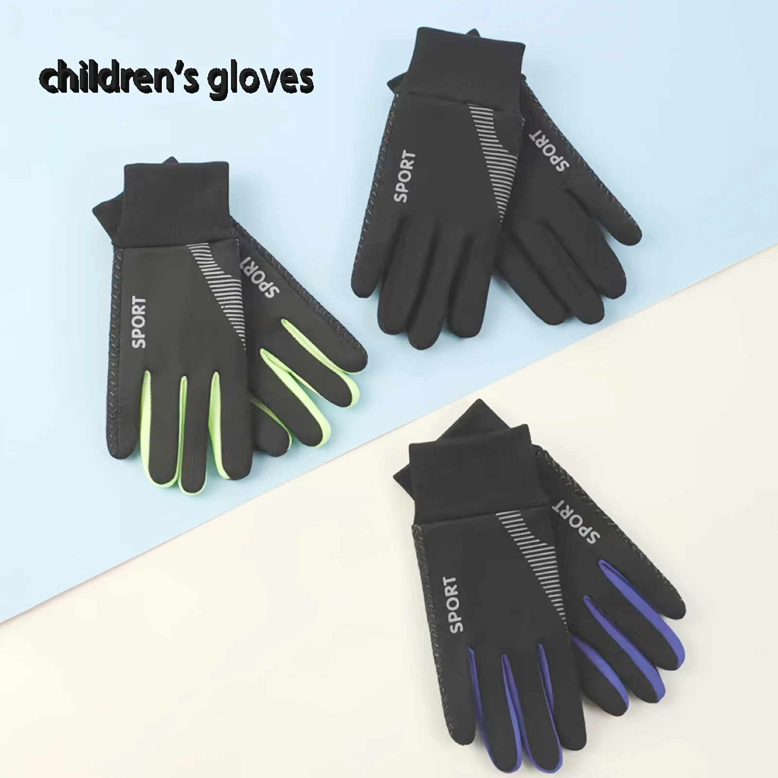 1 pair Thermal Gloves - Cold Weather Snow Gloves with Finger Separation, Winter Gloves for Student, Non-Slip Grip for Skiing