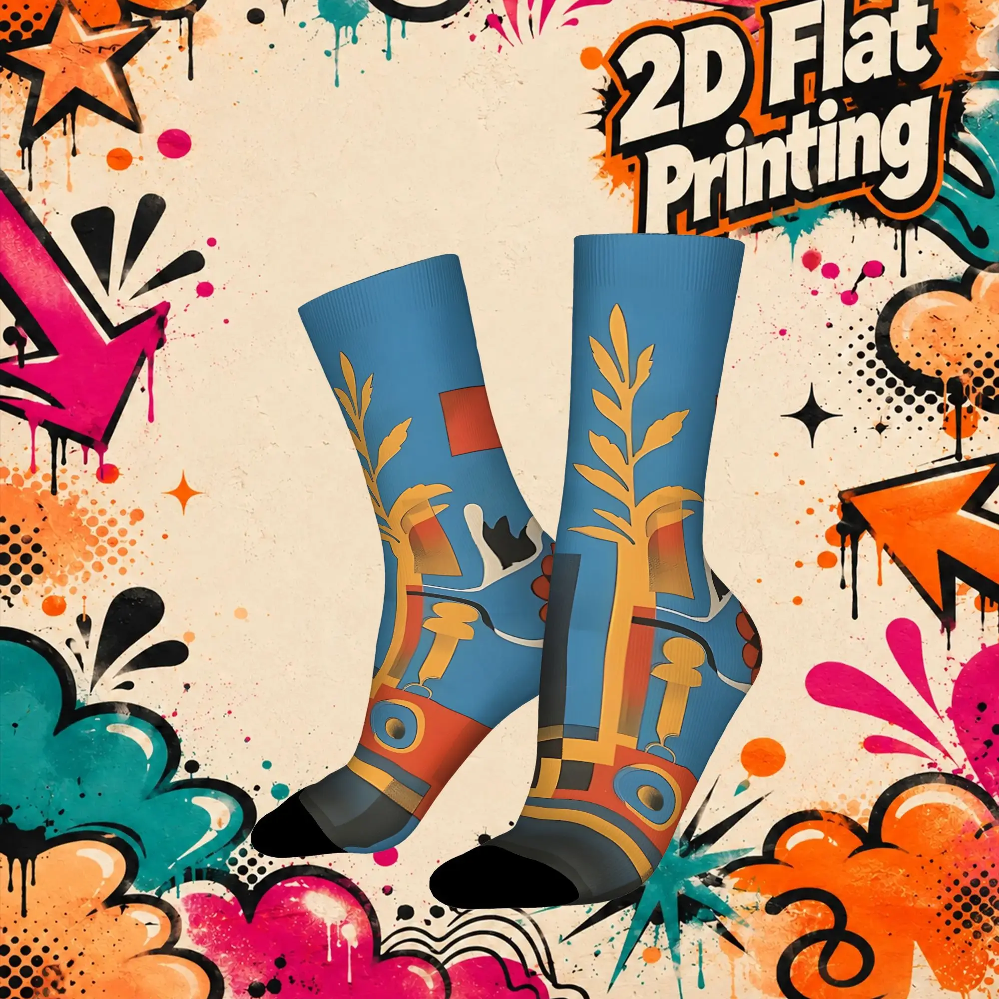 Avant Garde Protest Print Trendy Men's compression Socks Unisex items Crew Sock Cycling socks