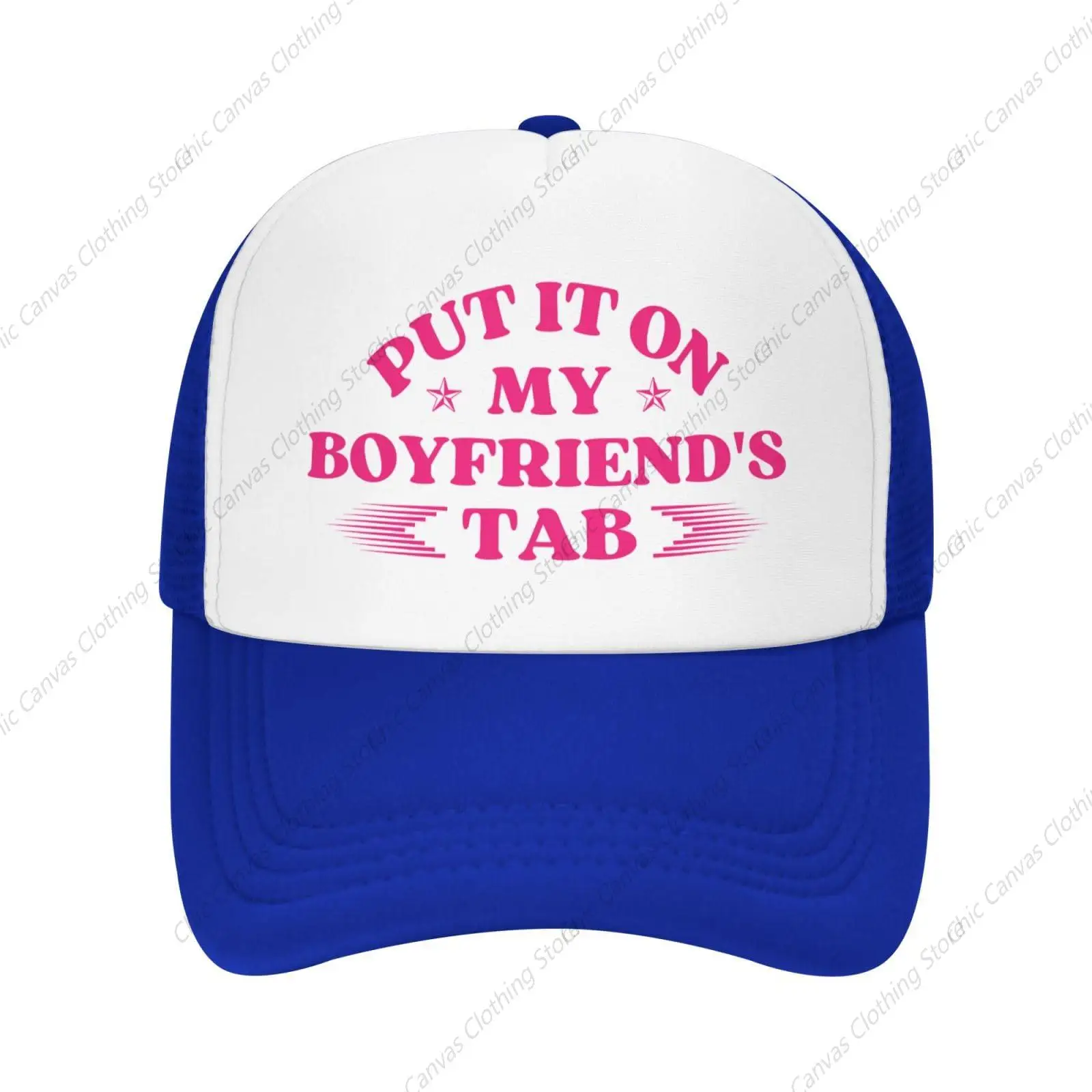 

Put It On My Boyfriend's Tab Trucker Hat Adjustable Mesh Cap Funny Baseball Cap Unisex Hat Outdoor Sports Hat Daily Wear Cap