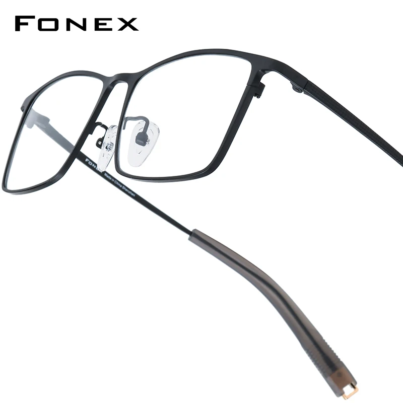 Fonex Titanium Glasses Frame di uomini Nuovo Brand Design Square occhiali di alta gamma Eyewear di lavoro giapponese Ultralight 85874