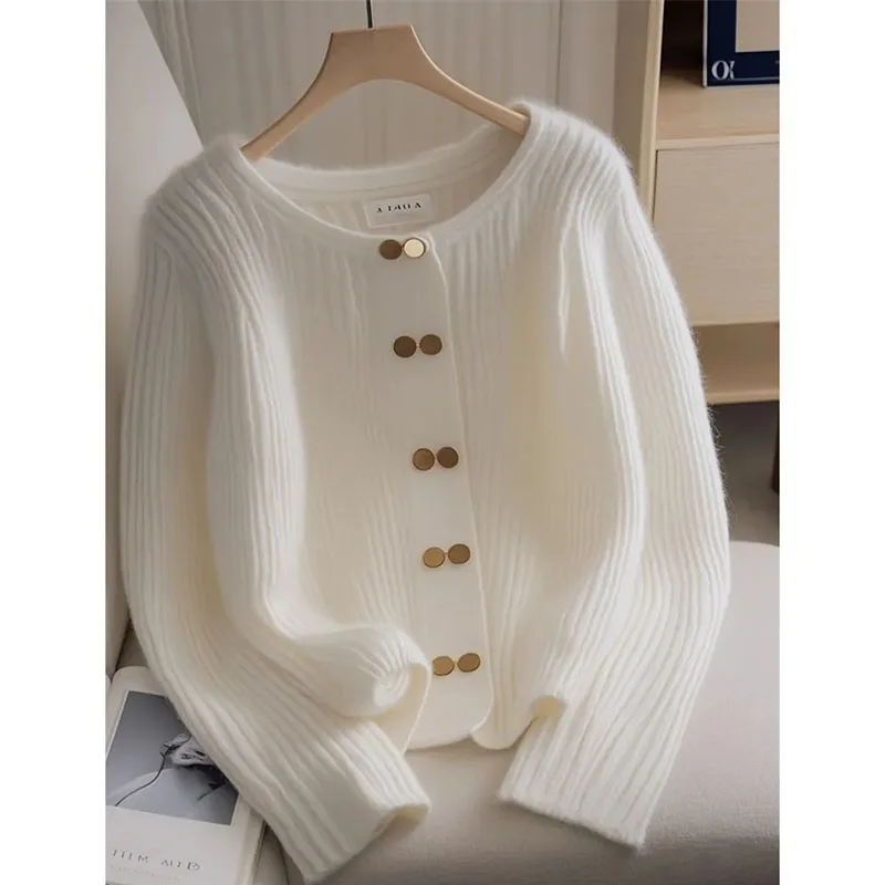 한국 가을 겨울 스웨터 카디건 여성 패션 캐주얼 모든 경기 흰색 느슨한 니트 여성 스웨터 여성 겉옷 탑