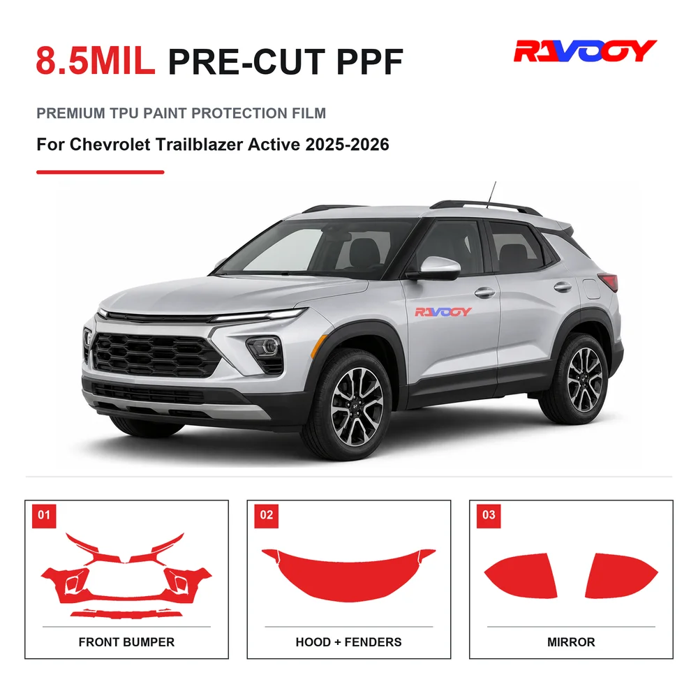 Precut PPF For Chevrolet Trailblazer Active 2025-2026 8.5mil TPU Clear Paint Protection Film Self Healing Hydrophobic UV