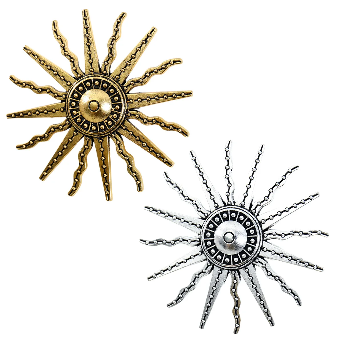 

New Fashion Alloy Brooch Sun Star Design Lapel Pins Coat Suit Badge Safety Pin for Women Vintage Jewelry Accessory Gifts