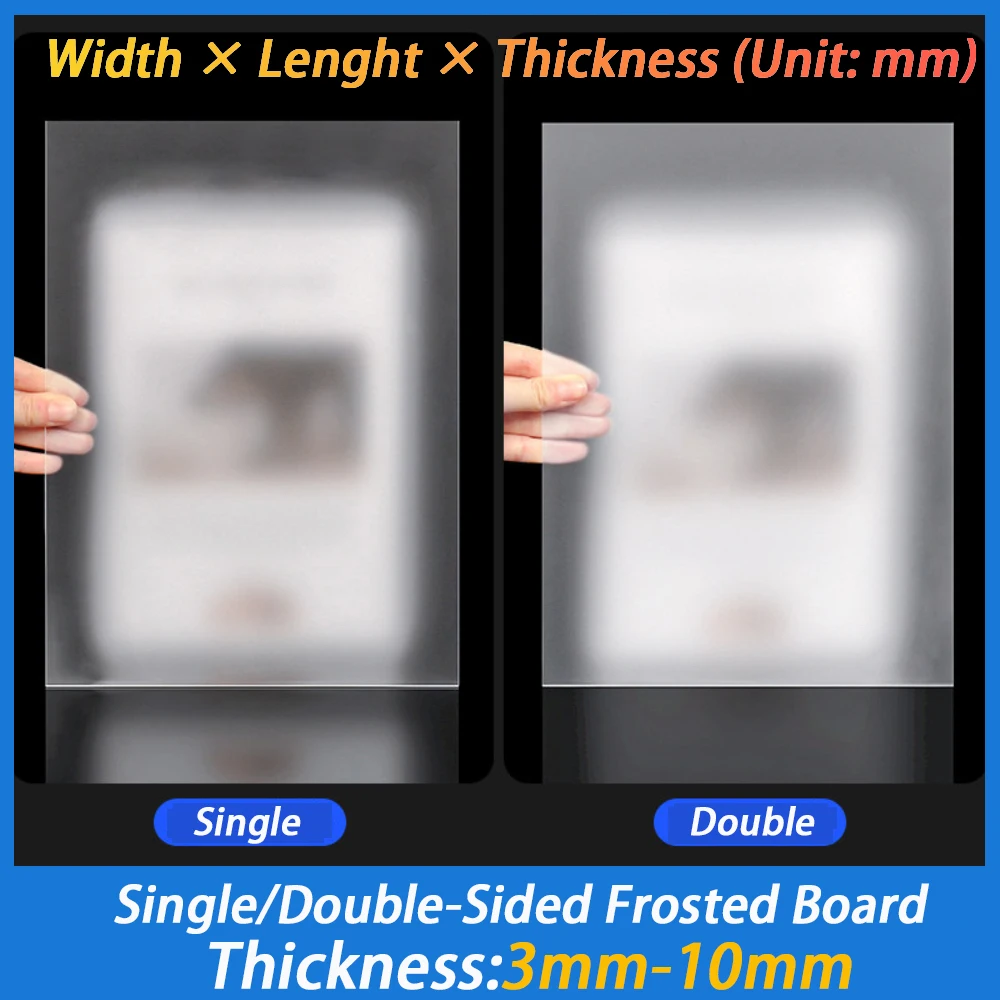 1pcs Single/Double‑Sided Frosted Translucent Rigid Plastic Board 2mm-10mm For Advertising,Decor Craft DIY Display 100mm-400mm