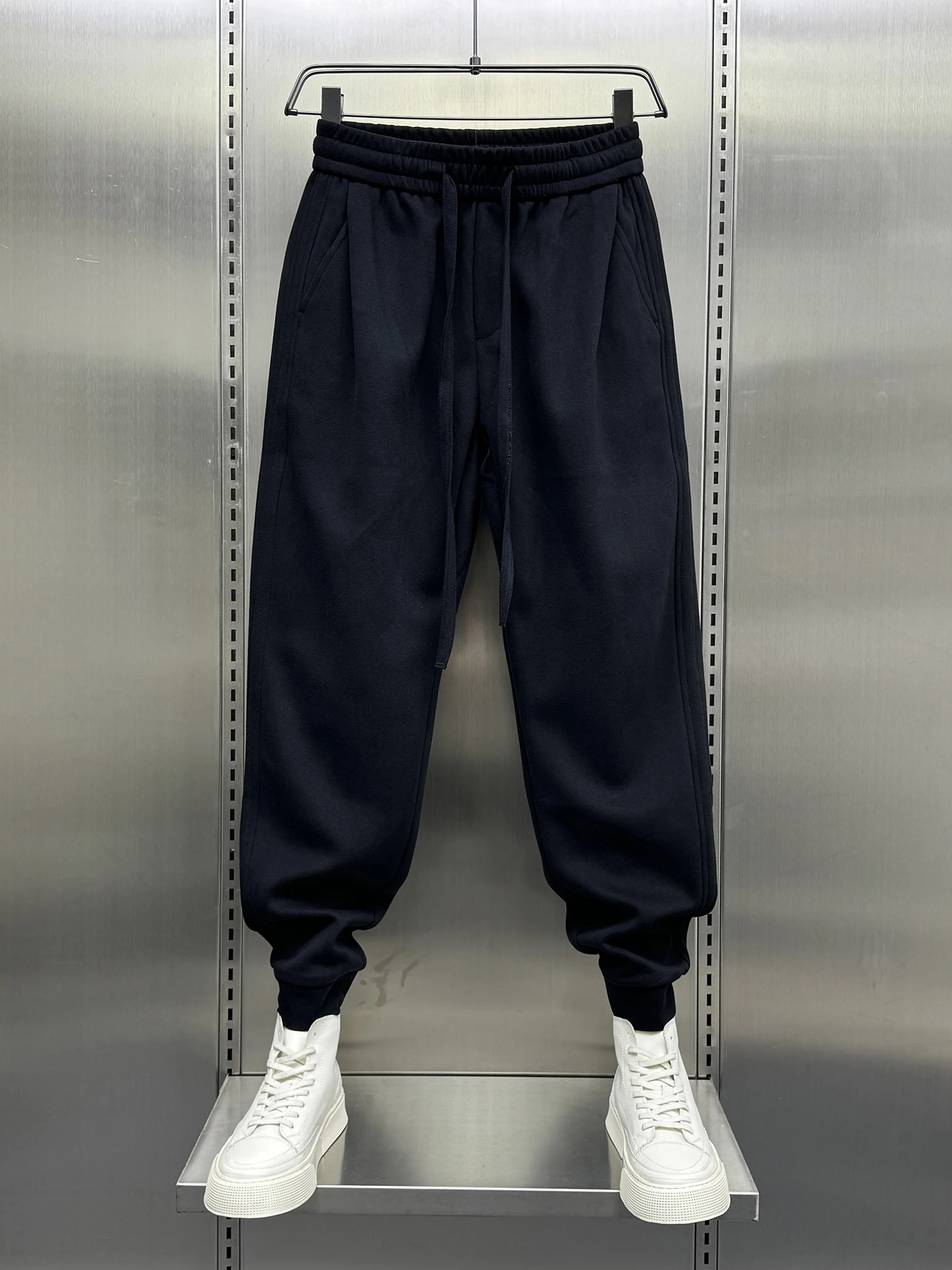 

Мужские осенне-зимние утепленные спортивные брюки на флисе, свободные повседневные брюки в корейском стиле, молодежные цветные брюки для отдыха