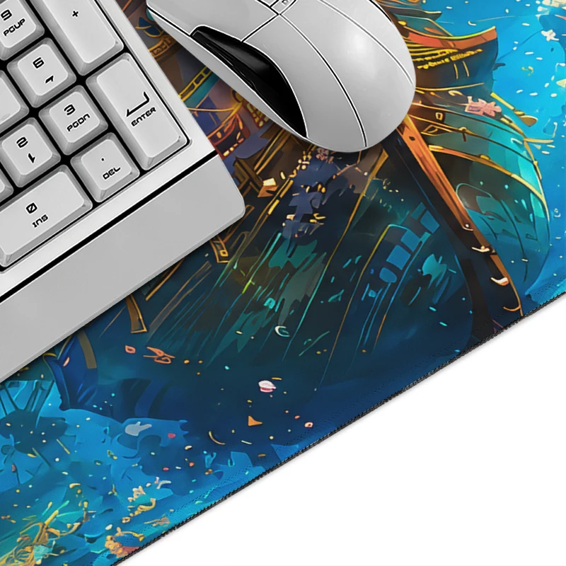 Mouse Pad Gamer Underwater Shipwreck Fish XL Large Computer HD Mousepad XXL keyboard pad Natural Rubber Non-Slip Soft Table Mat