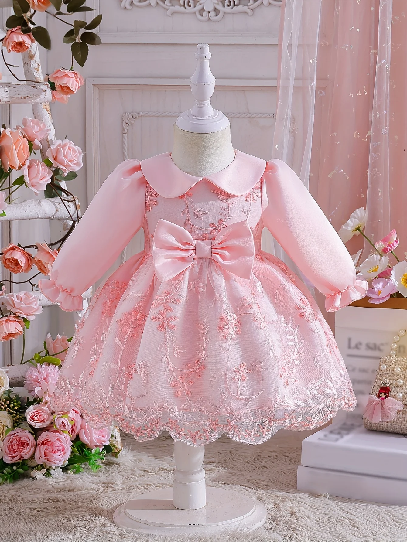 فستان الأميرة الربيعي اللطيف للفتيات الصغيرات، فستان للفتيات الصغيرات، مناسب للحفلات/عيد الميلاد/التجمع وما إلى ذلك.