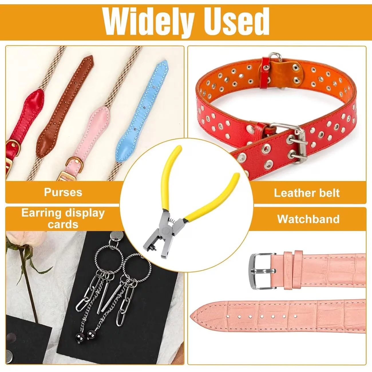 Professional Round Hole Punch Pliers, Leather Hole Punch Tool for Watch Straps, Thin Belts, Shoes, Fabrics & Dog Collars view 5