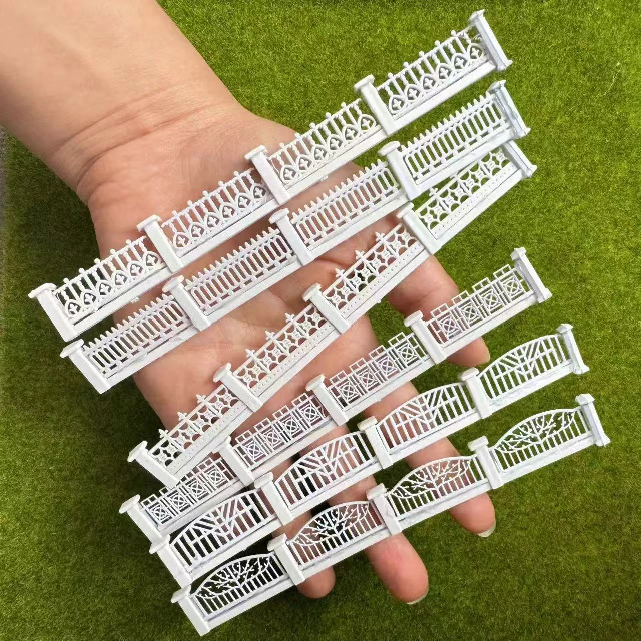 12cm N Scale Model Fence 1/150 white plastic fence dollhouse decorative Landscape model train layout