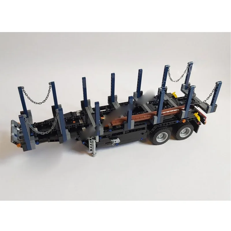 MOC-37611 New Small Three-Axle Timber Trailer Building Block Model 862 Parts MOC Creative Boys Children's Birthday Toy Gift