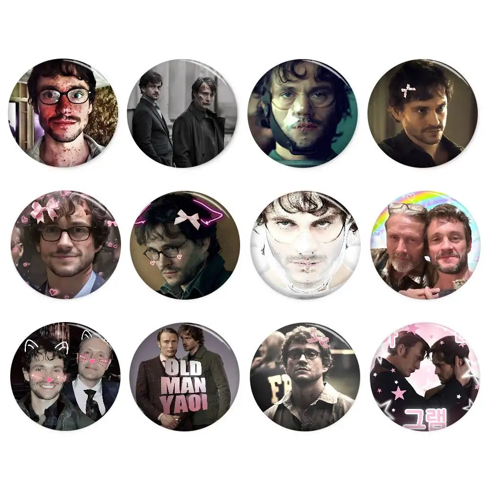 Pink Bow Will Graham I Am Insane Funny Meme Round Button Pins Slogan Creative Brooches Backpack Clothes Decoration Jewelry Gifts