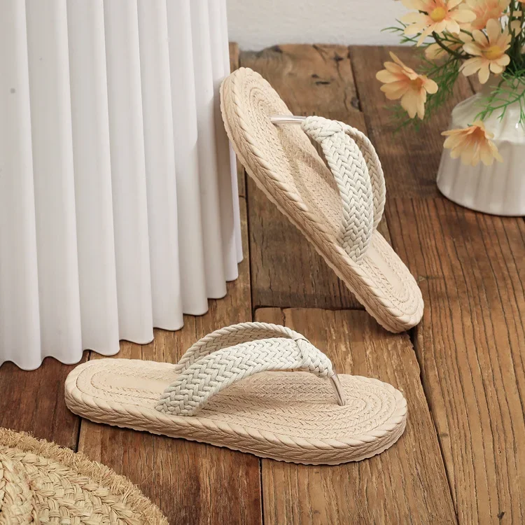 2026 New Women's Fashion Trend Ethnic Graffiti Anti-slip Wear-resistant Soft Sole Anti-linen Flip-flops - view 5