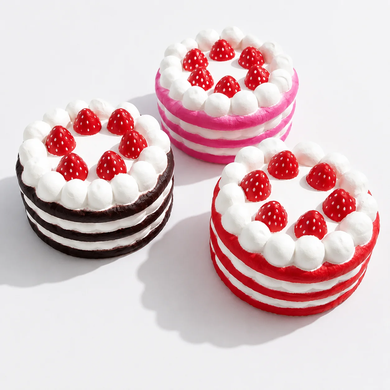 

Artificial PU Strawberry Cake Dessert Birthday Cake Model Fake Food Soft Elastic Simulation Desktop Decoration Home Decor Gift